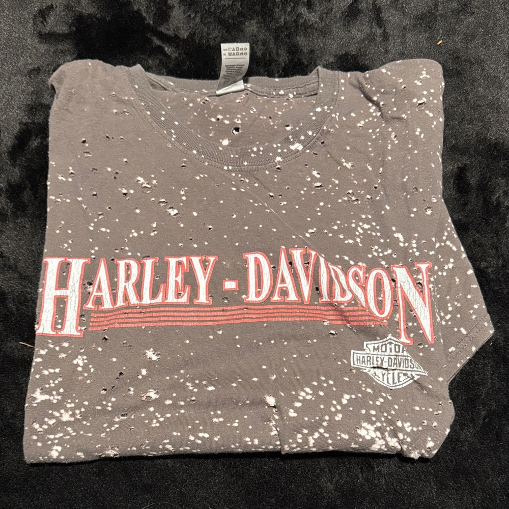 Harley-Davidson Charcoal Tee with Red Accents